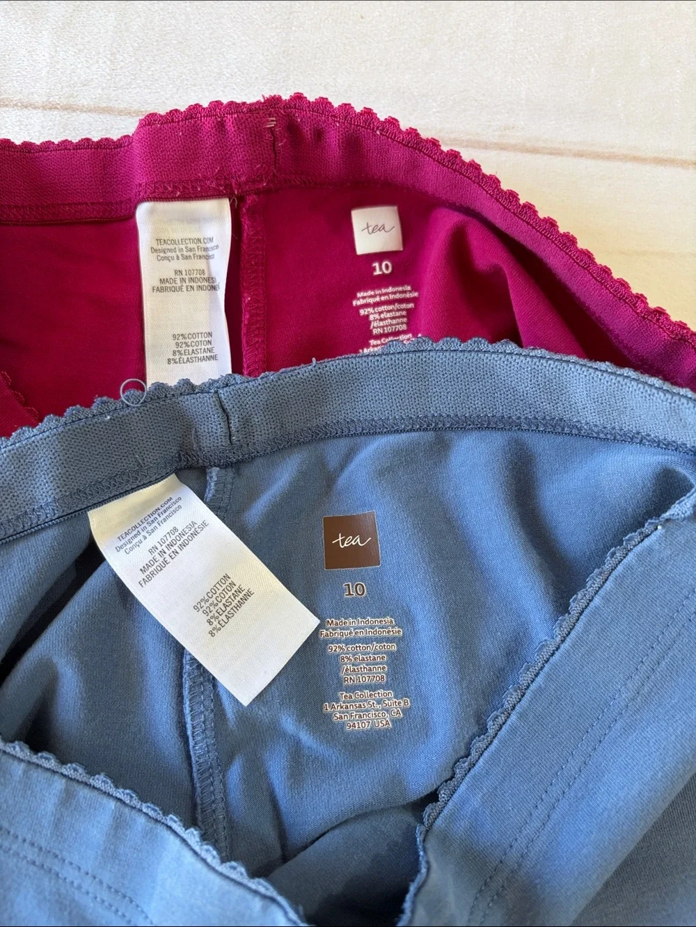 Tea Collection Girls' Two-Pack Leggings in Teal and Berry